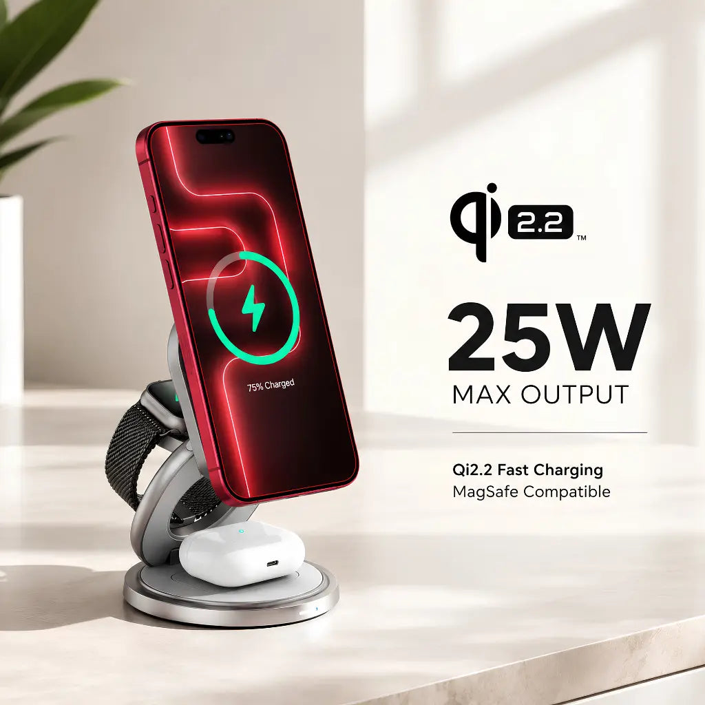 3-in-1 MagSafe wireless charging station for Apple devices