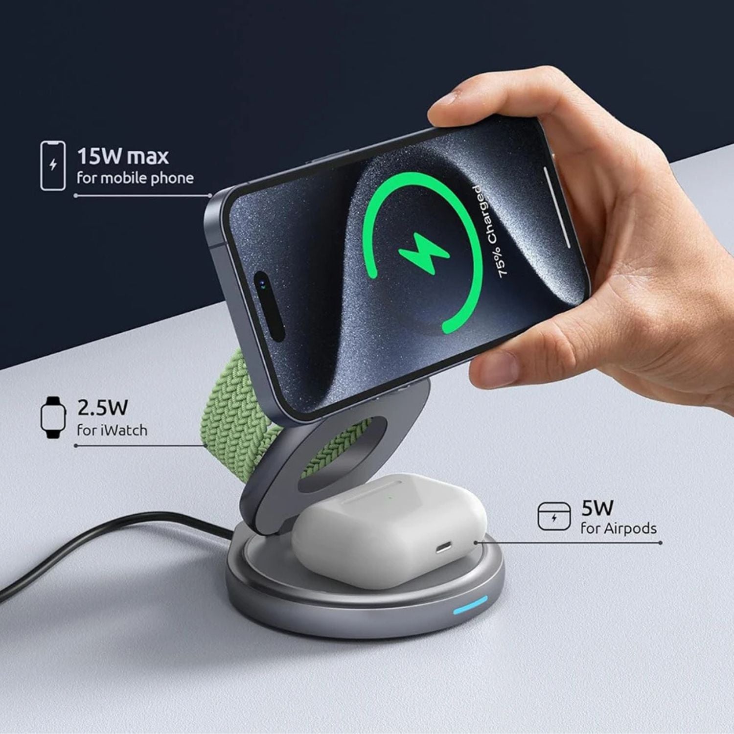 3 in 1 Foldable Charger for Apple