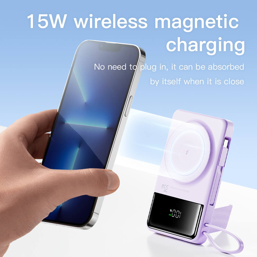 35W MagSafe Wireless Power Bank with Built-In Cables