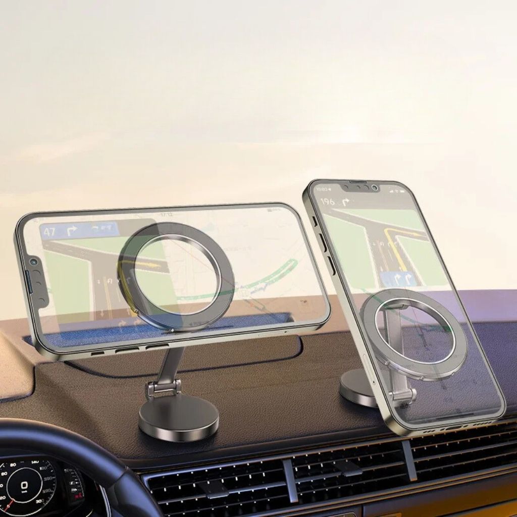 Magnetic Car Phone Holder with Rotation & Fold