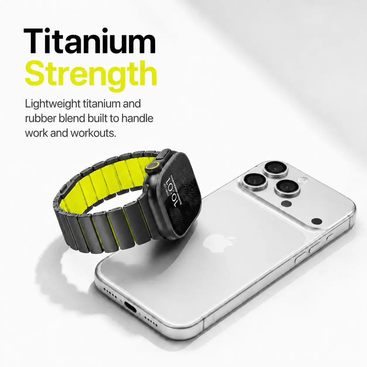 black titanium forest green apple watch ultra band #color_Black Titanium Forest Green