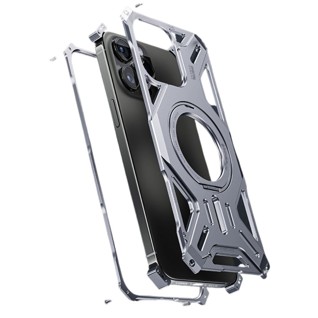 Magnetic Metal Case with Kickstand for iPhone