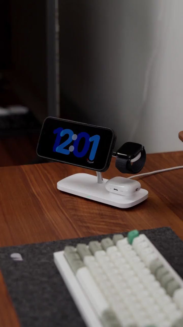 MagStation Qi2 3-in-1 Apple charger — nightstand ready