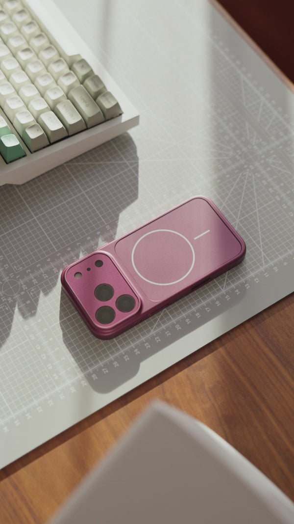 Burgundy case camera cover and matte back