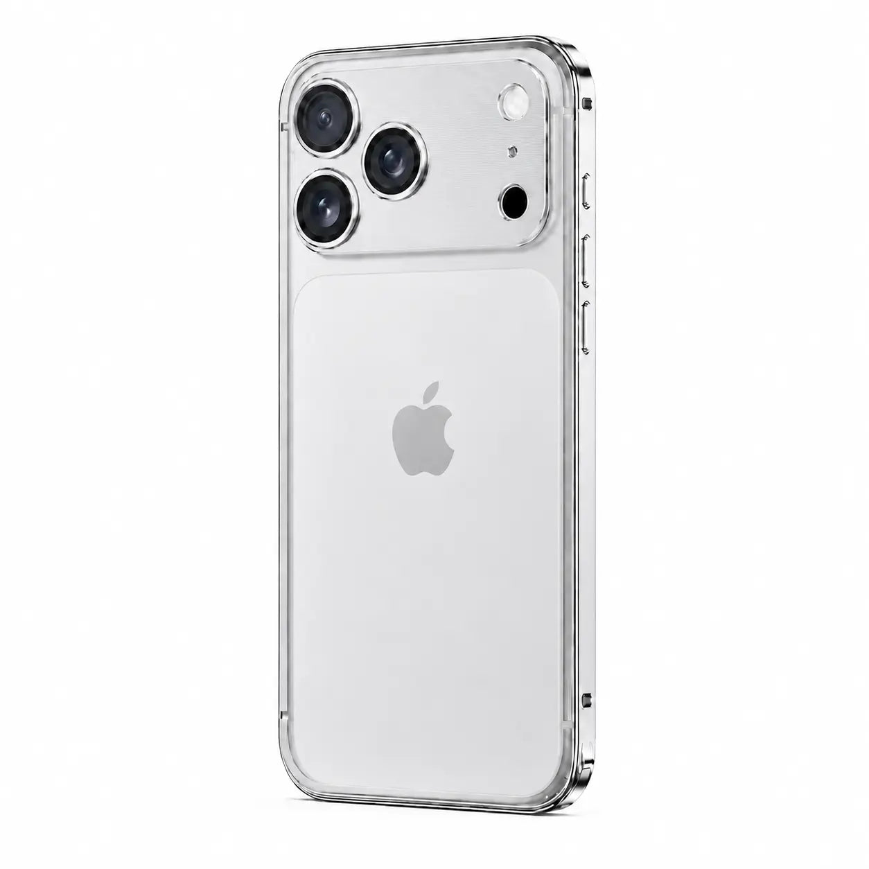 Open back aluminum phone case with edge protection #color_Titanium Silver